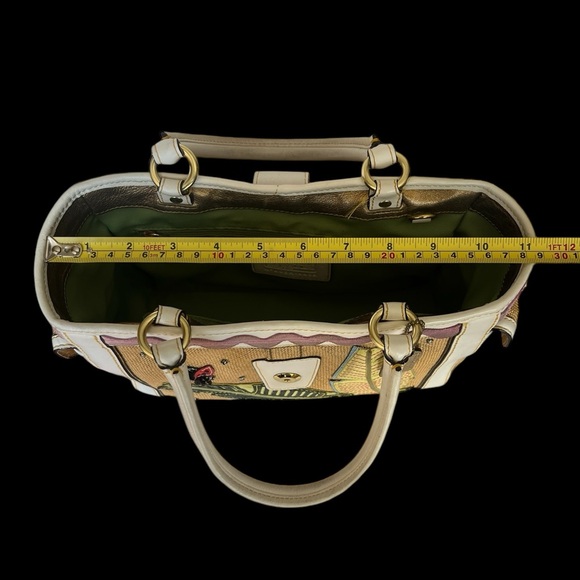 Coach Limited Edition Ladybug Leafy Crystal Woven Leather Shoulder Bag - Picture 13 of 15